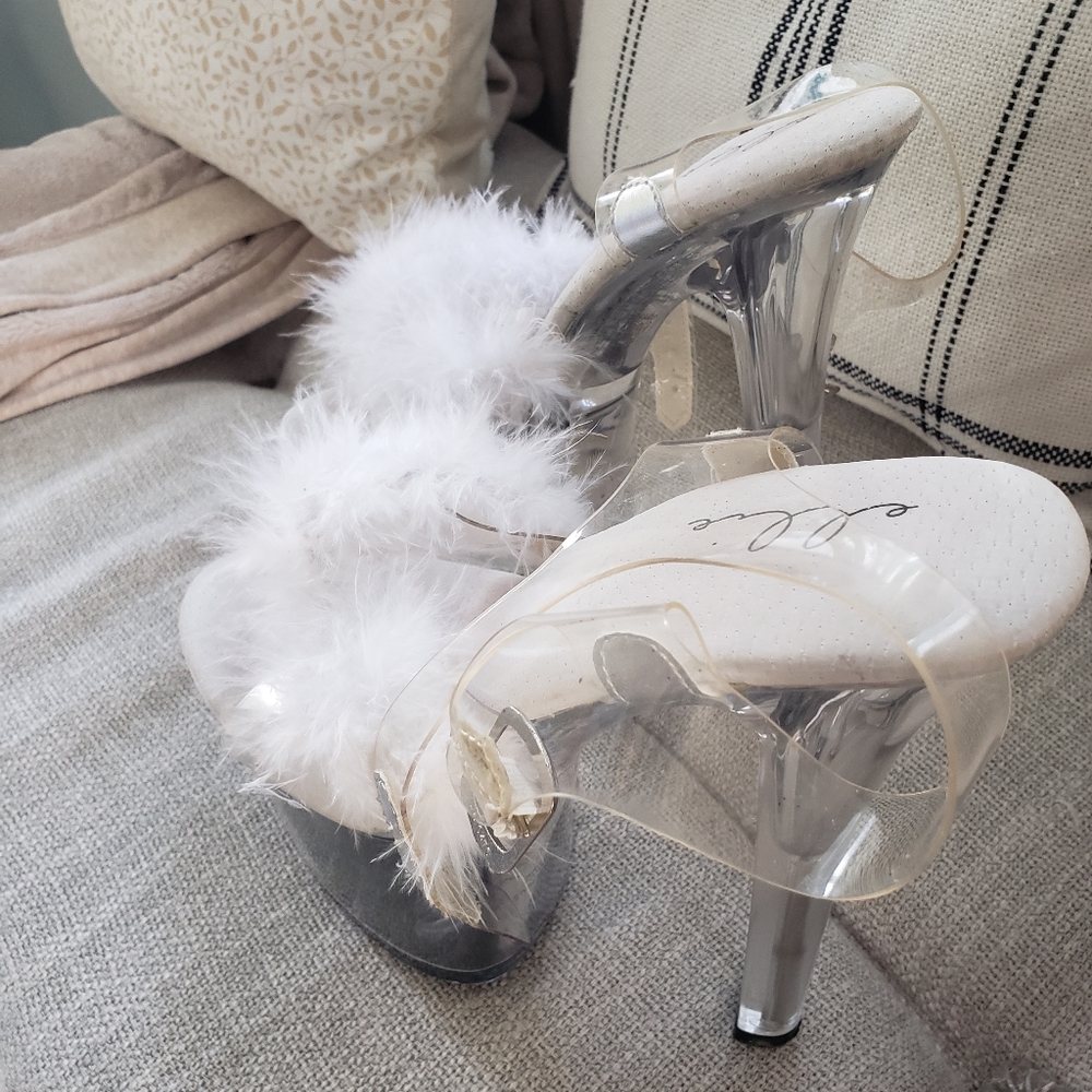 Clear stilettos